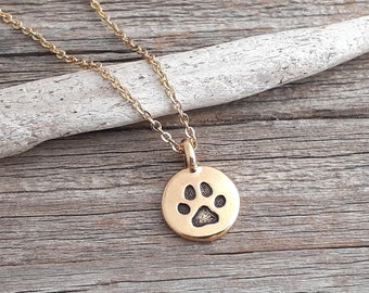 Everyday Paw Print Necklace Gold, Paw Print Jewelry, Paw Necklace, Dog Mom Necklace, Pet Parent Gift, Dog Mom Gift, Pet Memorial Jewelry