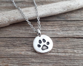 Everyday Paw Print Necklace Silver, Paw Print Jewelry, Paw Necklace, Dog Mom Necklace, Pet Parent Gift, Dog Mom Gift, Pet Memorial Jewelry