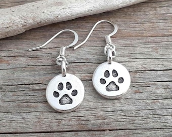 Everyday Paw Print Earrings / Paw Print Jewelry / Dog Lover Jewelry / Dog Paw Earrings / Gift for Dog Lover / Dog Mom Gift / Pet Earrings