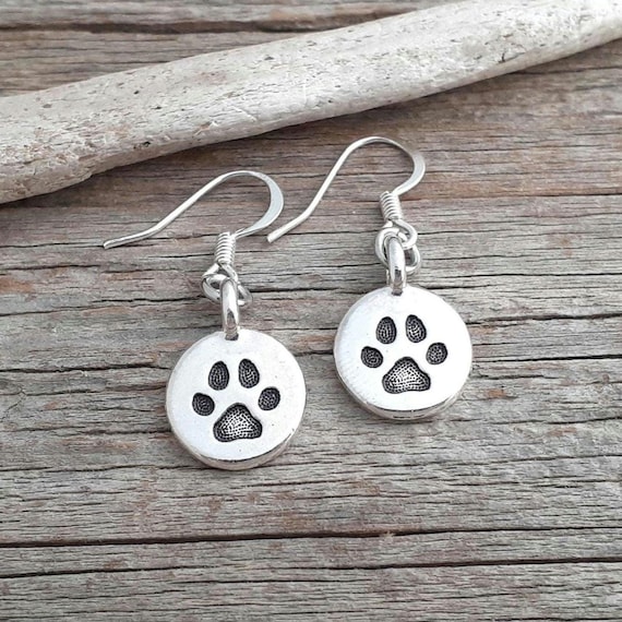Everyday Paw Print Earrings / Paw Print Jewelry / Dog Lover Jewelry / Dog Paw Earrings / Gift for Dog Lover / Dog Mom Gift / Pet Earrings