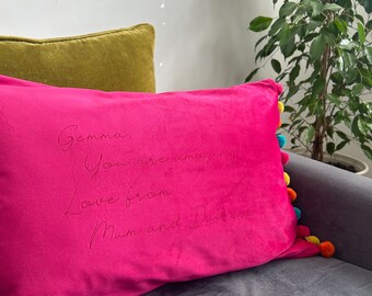 Personalised cushion velvet cushion congratulatory gift graduation gift love letter husband wife gift gift for mom mum