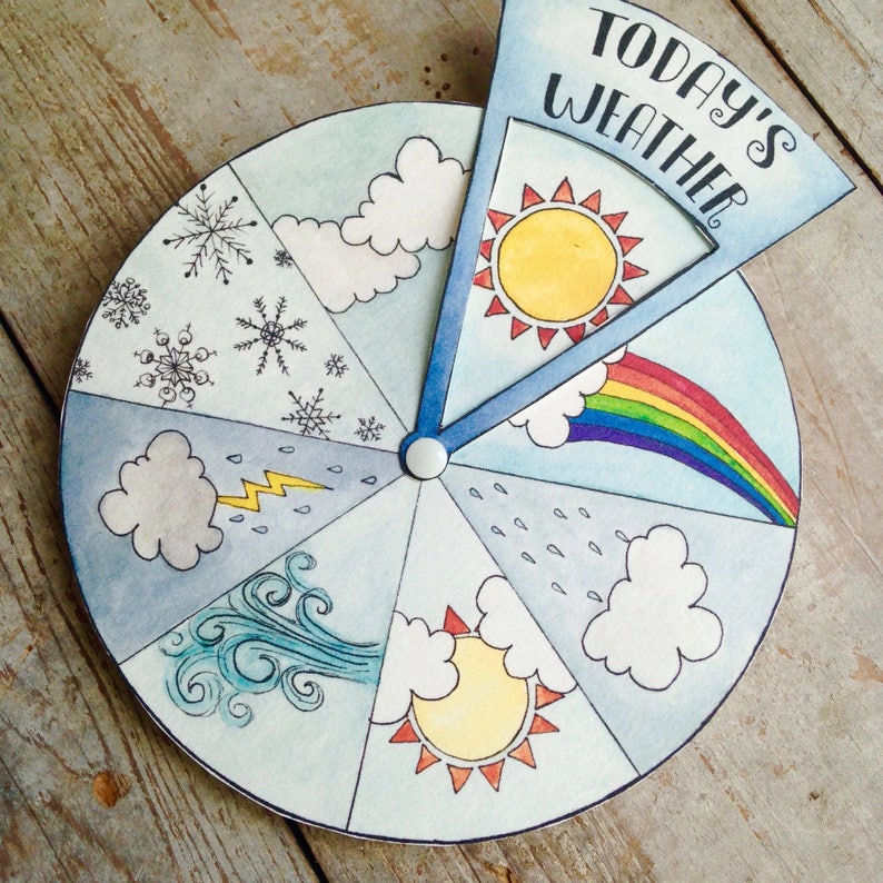 Today's Weather Wheel Digital Download Kids Printable | Etsy