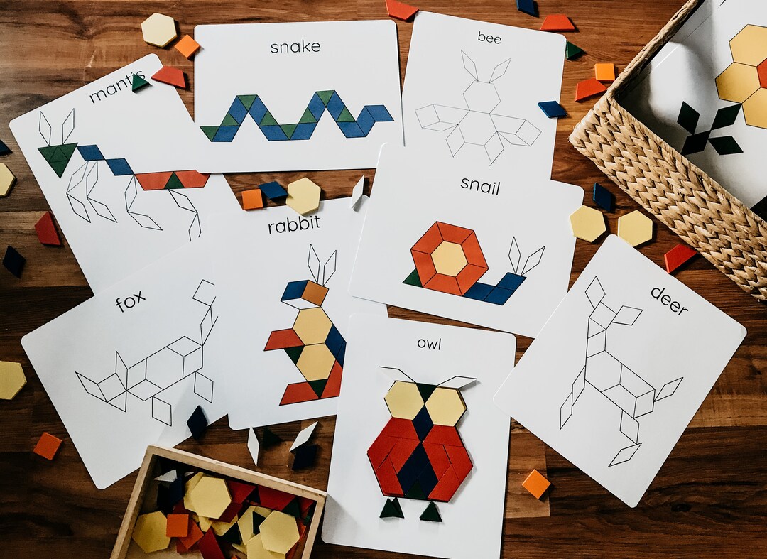 Tangrams Vs Pattern Blocks Nature Pattern Block Tangram Puzzles Printable Digital Download - Etsy