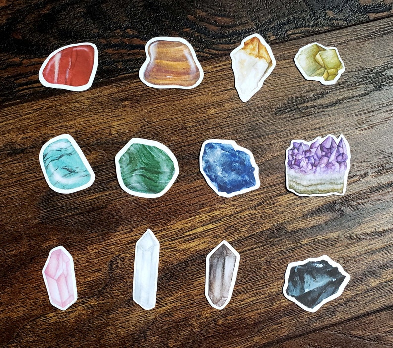Transparent Stone Sticker Gemstone Stickers Pack, Set of 12 Stickers - Etsy