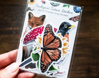 Backyard Nature Sticker Pack, Set mit 11 Aufklebern