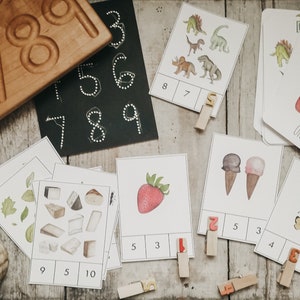 Cartes flash Chiffres 1-10 et comptez et clippez
