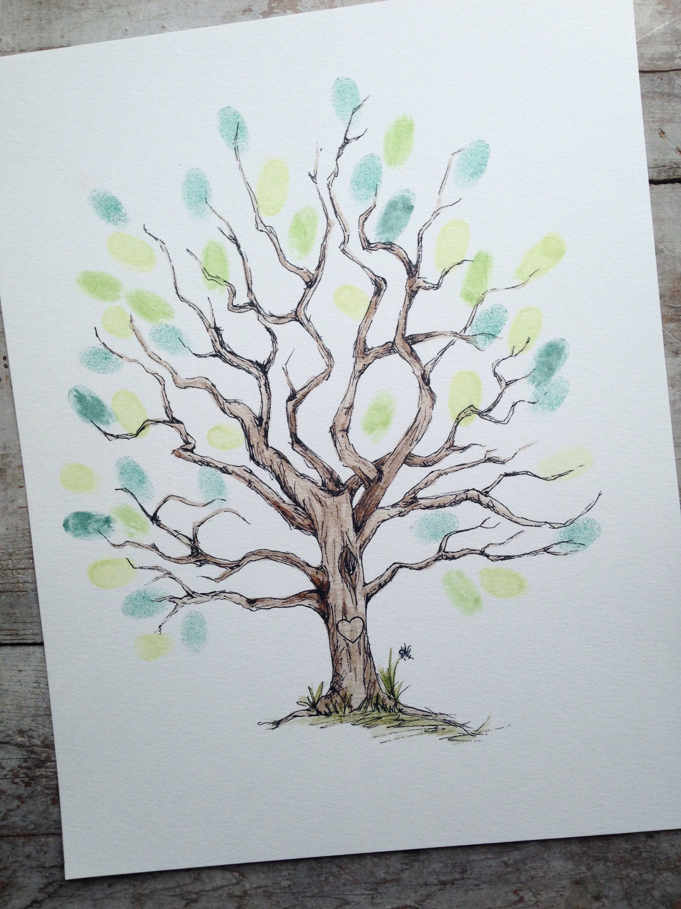 Fingerprint Family Tree Printable Instant Digital Download Etsy