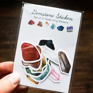 Gemstone Stickers Pack, Set of 12 Stickers