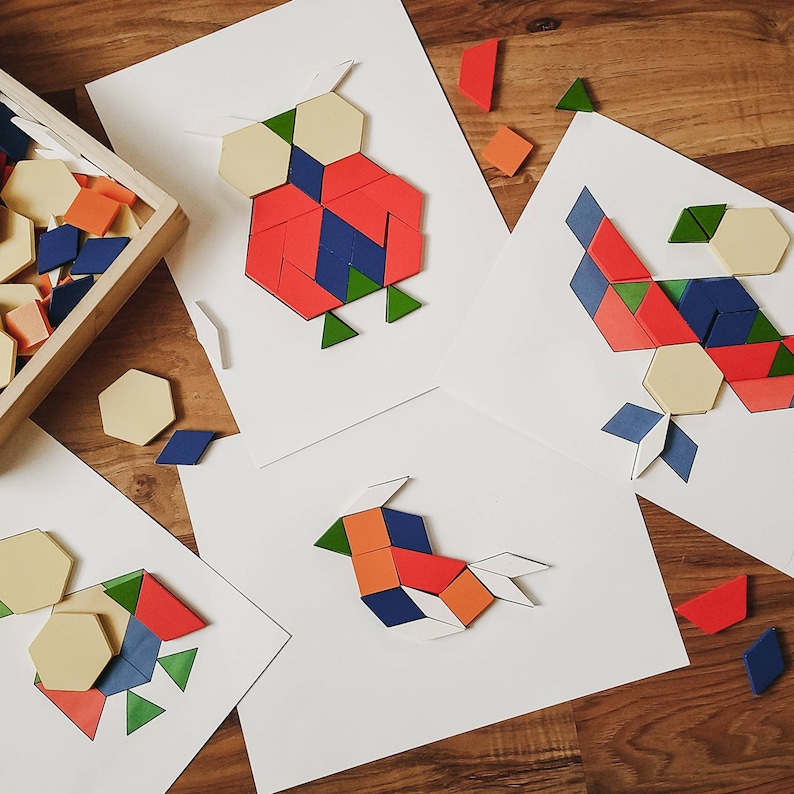 Bird Block Pattern Tangram Puzzles Printable Digital Download - Etsy