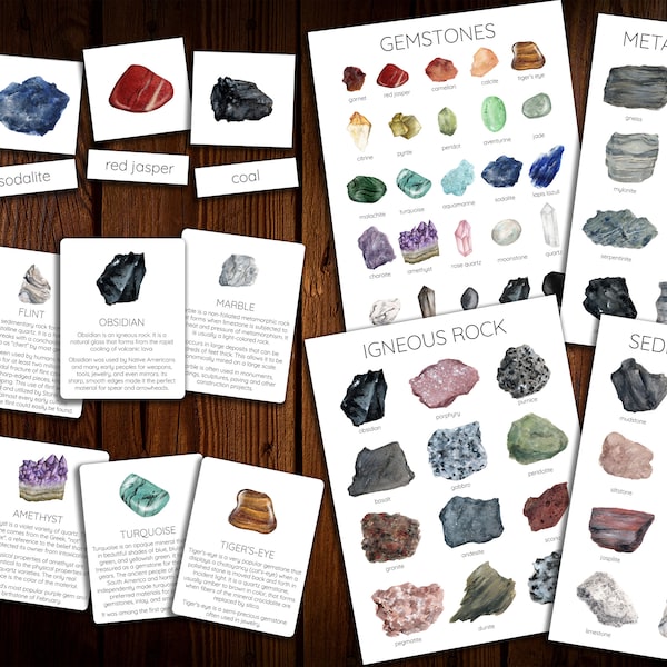 Estudio unitario de rocas, minerales y piedras preciosas
