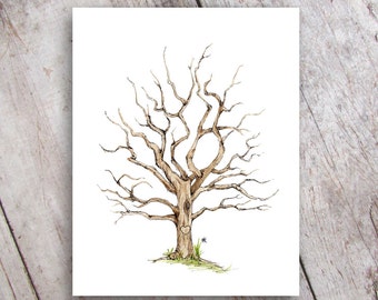 Fingerprint Family Tree, Printable Instant Digital Download, Guestbook, Baby Shower, Wedding, Anniversary Gift, Teacher Appreciation