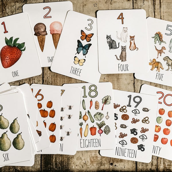 Numbers 1-20 Printable Flach Cards