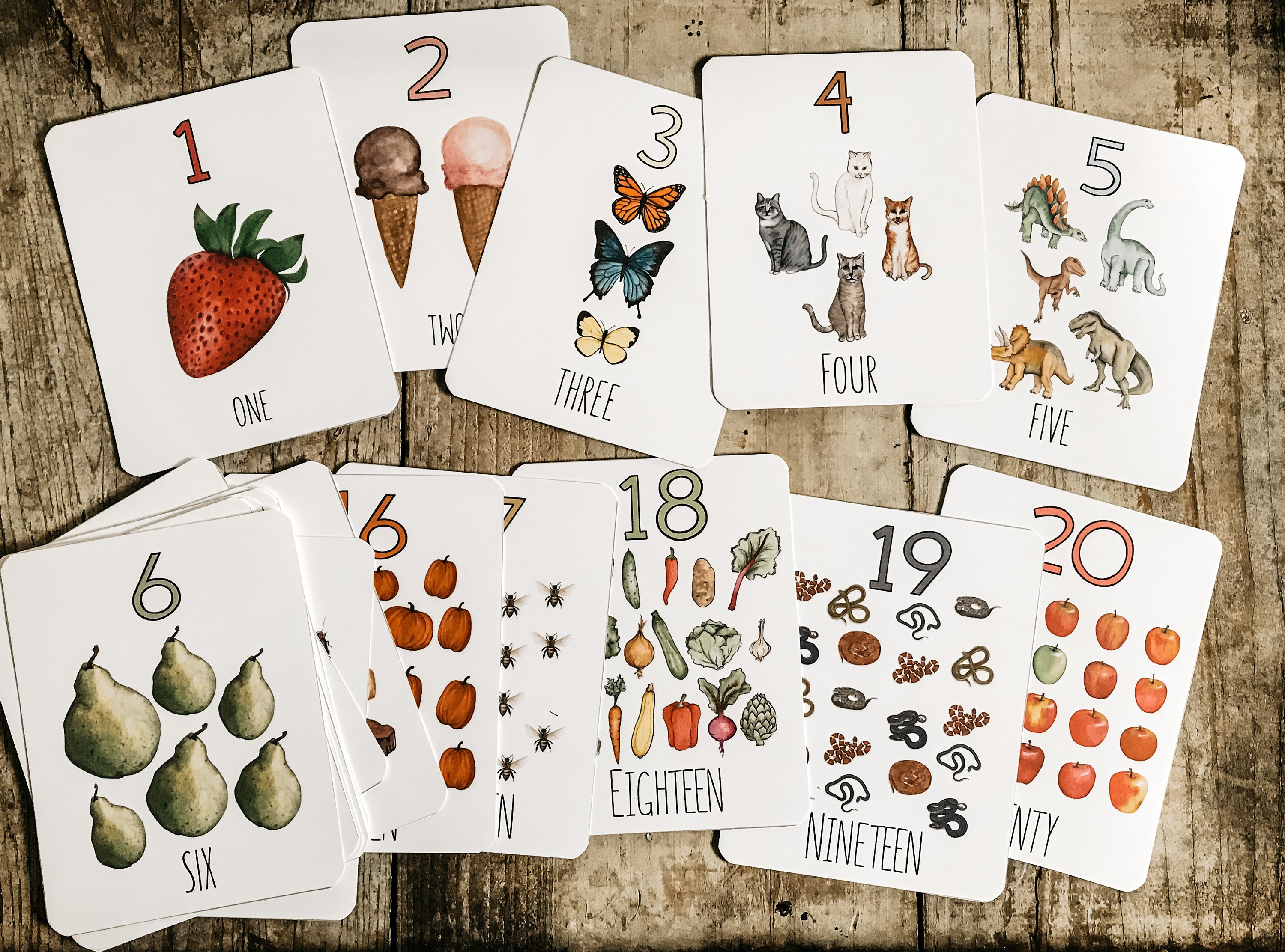Numbers 1-20 Printable Flach Cards - Etsy Israel
