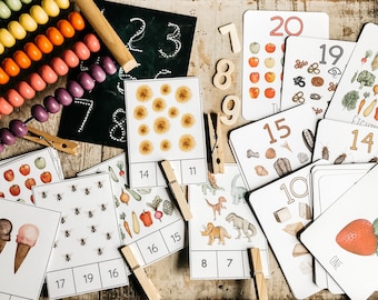 Numbers 1-20 Flach Cards and Count and Clip Bundle