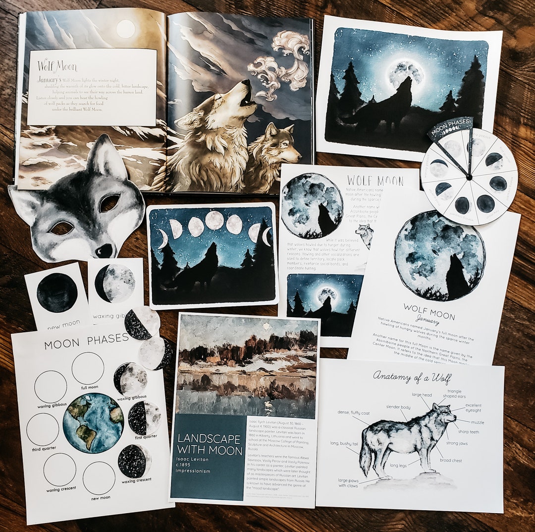 Wolf Moon Mini Nature Study - Etsy