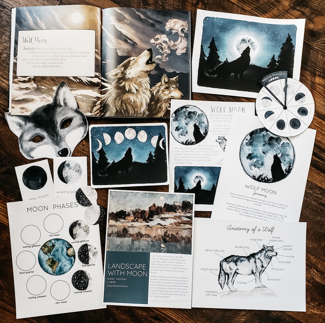 Wolf Moon Mini Nature Study - Etsy