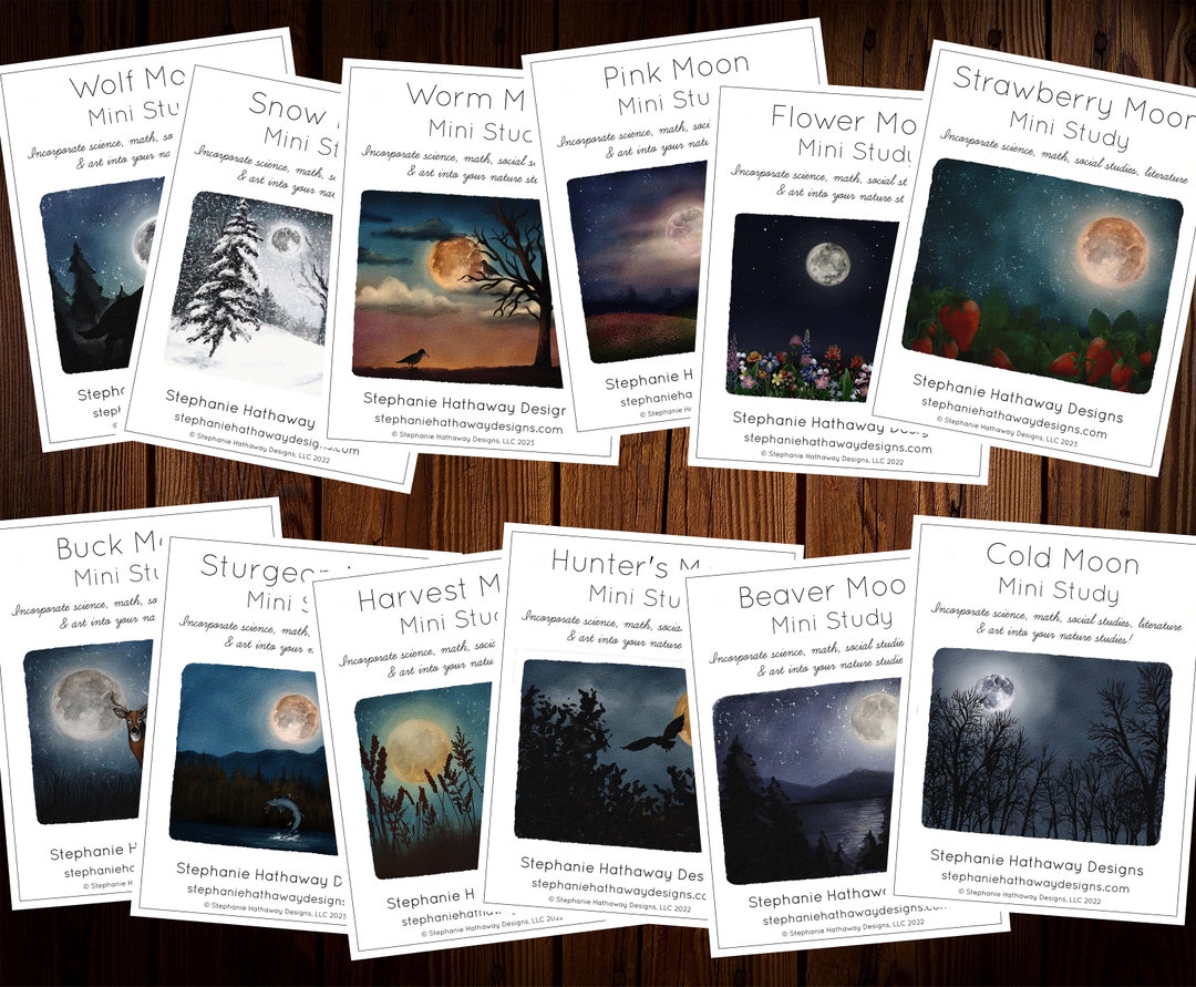 Full Moon Nature Study Bundle (12 Mini Studies) - Etsy