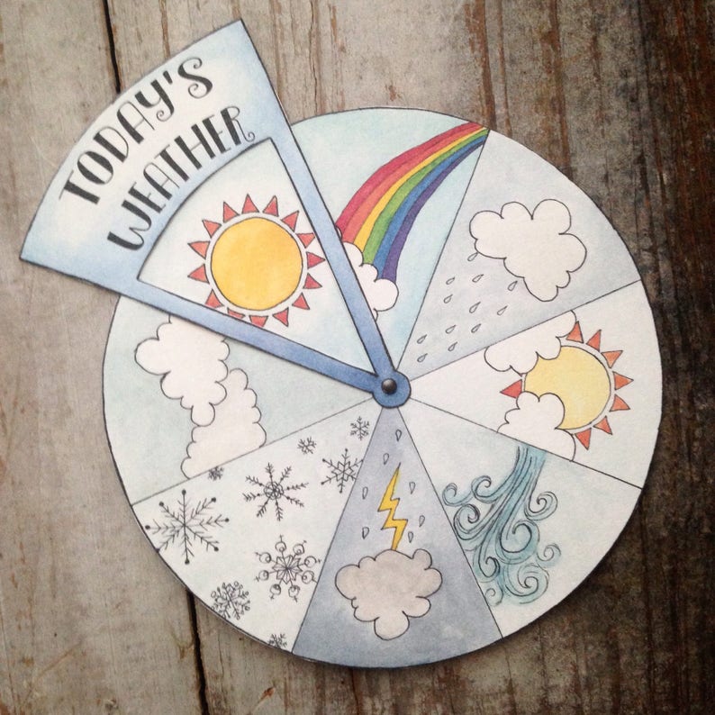 Today's Weather Wheel Digital Download Kids Printable | Etsy