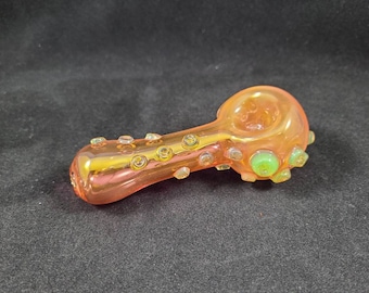 Gold Tentacle Pipe / Octopus Glass / Glass Smoking Bowl / Gold Fumed Glass