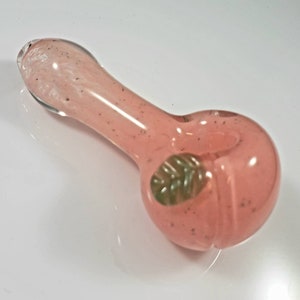 Handmade Peach Glass Pipe / Peachy Pipe / Pink Bowl / Fruit Pipe / Glass Pipe / Smoking Bowl / Frit Pipe / Peach / Pink / Pink Pipe / Girly image 2
