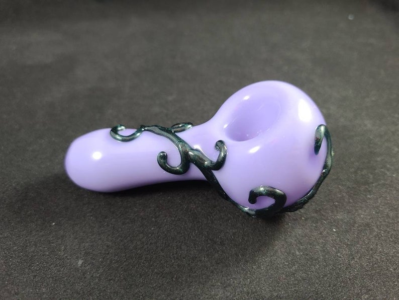 Purple Glass Pipe / Flower Vine / Glass Smoking Bowl Etsy