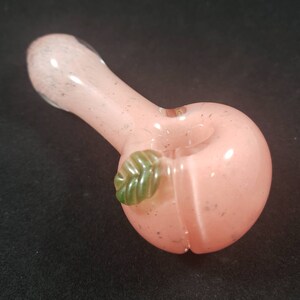 Handmade Peach Glass Pipe / Peachy Pipe / Pink Bowl / Fruit Pipe / Glass Pipe / Smoking Bowl / Frit Pipe / Peach / Pink / Pink Pipe / Girly image 3