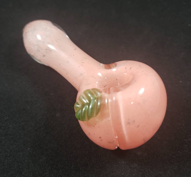 Handmade Peach Glass Pipe / Peachy Pipe / Pink Bowl / Fruit Pipe / Glass Pipe / Smoking Bowl / Frit Pipe / Peach / Pink / Pink Pipe / Girly image 3