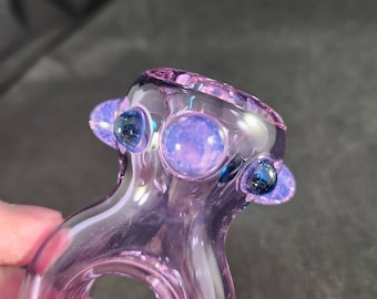 Pink Glass Ring Pipe / Glass Smoking Bowl / Unique / Pink / Purple / Girly / Love / Glass Ring