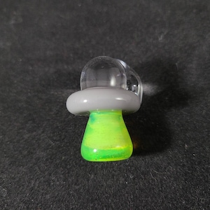 UFO Glass Pendant / Alien Necklace / Art Jewelry / Flying Saucer / Green Glass / Space Aliens