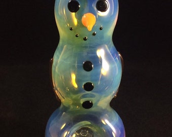 Snowman Bowl / Holiday Smoking Bowl / Winter Pipe /Christmas Glass Pipe