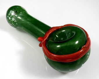 Ninja Pipe / Turtle Bowl / Rafael / Glass Pipe / Smoking Bowl / Red / Green