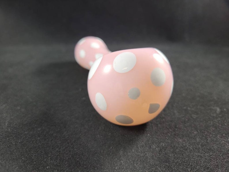 Pink And White Polka Dot Pipe Pink Glass Glass Smoking Bowl