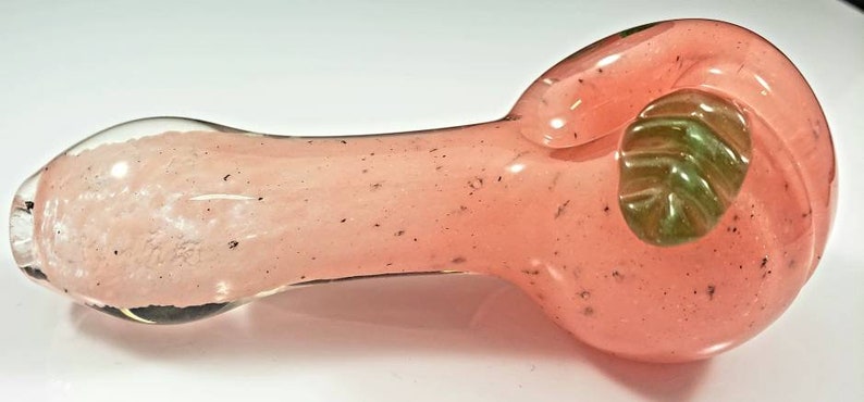 Handmade Peach Glass Pipe / Peachy Pipe / Pink Bowl / Fruit Pipe / Glass Pipe / Smoking Bowl / Frit Pipe / Peach / Pink / Pink Pipe / Girly image 4