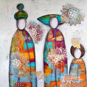 Original Mixed Media Art on Canvas: Contemporary Acrylic Painting (20&quot;x20&quot;)