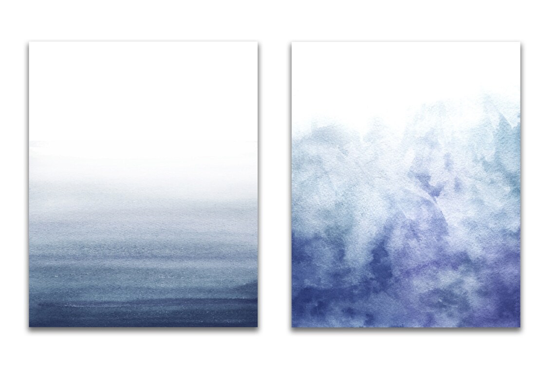 Ombre watercolor navy blue ombre backgrounds for personal Etsy