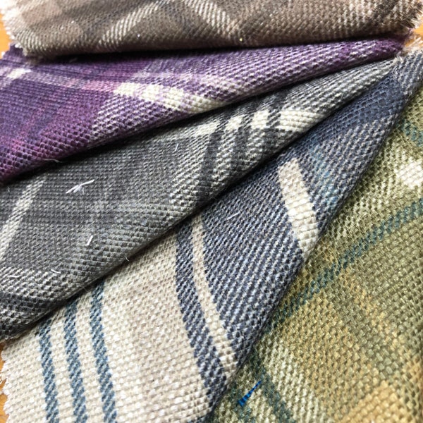 Plaid Linen Effect Fabric For Upholstery, Curtains, Cushions & Interior Design Soft Hard Wearing Polyester Checked Tartan Fabrics Per Metre