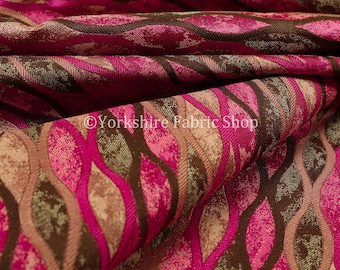 New Modern Two Tone Stripe Pattern Upholstery Curtain Yellow Orange Toned Fabric