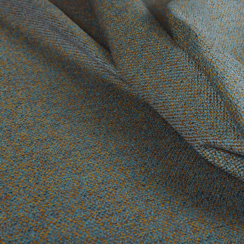 Tejido de cesta multicolor de gran peso para tapicería, sofás, muebles, cortinas, cojines y diseño de interiores. Tela lisa duradera por metro. imagen 2