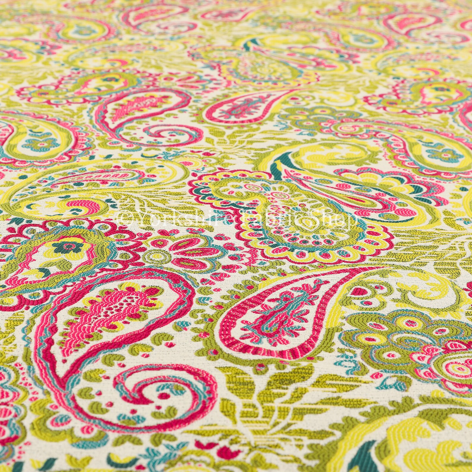 All Over Paisley Pattern Pink Yellow Green Chenille Upholstery - Etsy