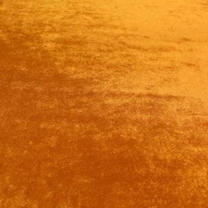 Luxury Shine Quality Plain Velvet Upholstery Curtain Fabrics Rust Orange Colour - Sold By The 10 Metre Length Fabric