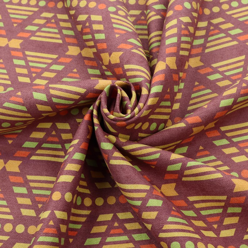 Triangle Aztec Upholstery Fabric Curtains Furniture Furnishing Red ...