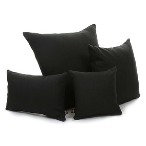 New Soft Linen Effect Chenille Fabric Cushion In Black Colour - 4 Sizes Available - British Handmade -  Cushion Cover Only