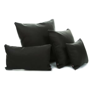 New Dark Oak Brown Colour Leatherette Suede Fabric Cushion - 4 Sizes Available - Includes Filling Pad - British Handmade