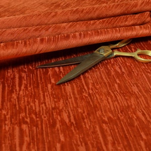 Quality Soft Textured Orange Velvet Velour Upholstery Curtains Furnishing Fabric - Sold By The 1 Metre Length Fabric