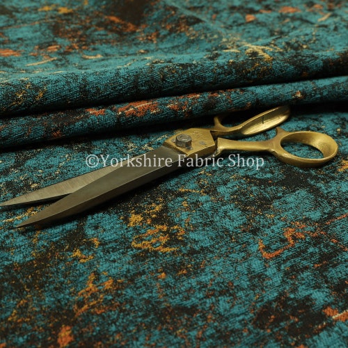 Quality Shiny Soft Shimmering Chenille Upholstery Fabric Teal Etsy