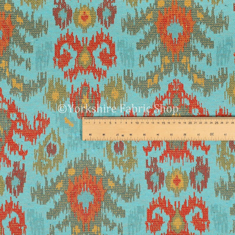 Price per 1//2 metre Peacock Blue Chenille Fabric
