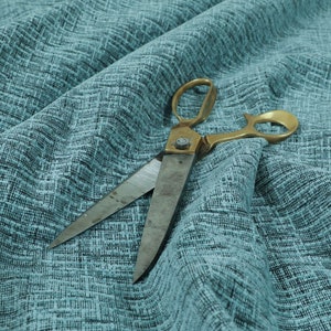 New Jacquard Plain Soft Raised Textured Blue Colour Chenille Quality Upholstery Furniture Furnishings Fabric - Sold By The 10 Metre Fabrics