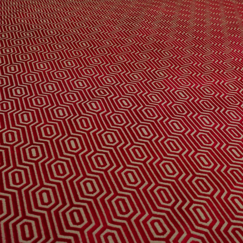 Geometric Velvet Jacquard Fabric Upholstery, Furniture, Seating, Chairs, Curtain, Cushion & Interior Design Soft Hard Wearing Quality Fabric image 7