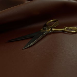 New Soft Matt Finish Oak Brown Faux Leather Upholstery Fabric Ideal For Sofas Chair Seating Material Interior Furnishing - Sold By The Metre