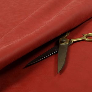 Beautiful Soft Textured Semi Faux Suede Upholstery Material Fabric In Red Colour